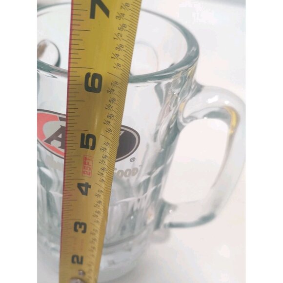 A&W Restaurant Logo Root Beer Mug "All-American Food" Glass 3.25x4.5x6" Dimpled - Picture 6 of 7